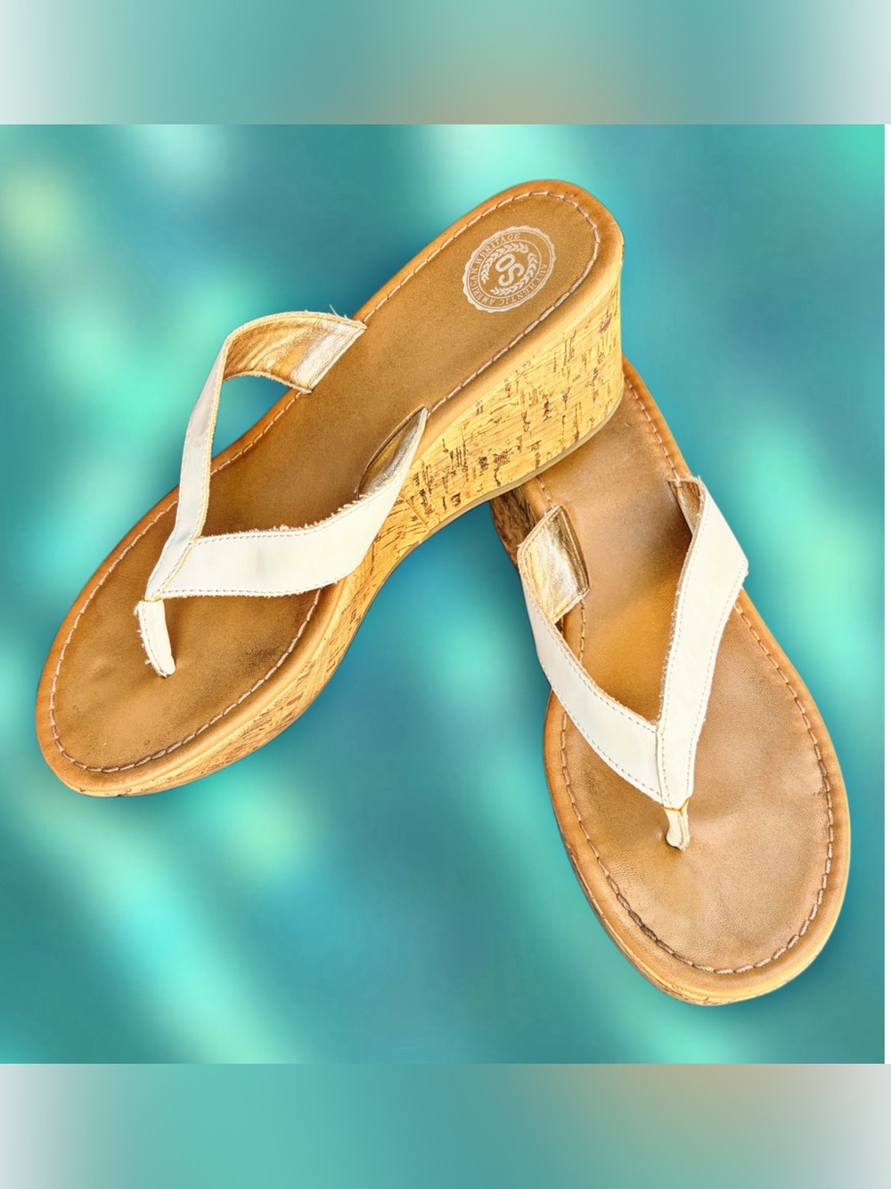 White Platform Thong Sandals